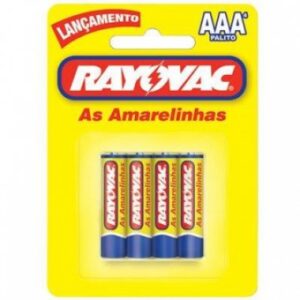 PILHA RAYOVAC PALITO AMARELINHA SM 4UN