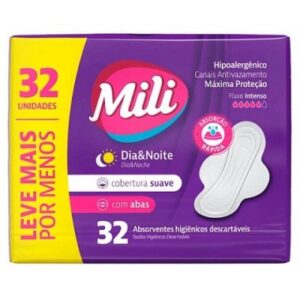 ABSORVENTE MILI DIA NOITE SUAVE C ABAS 3
